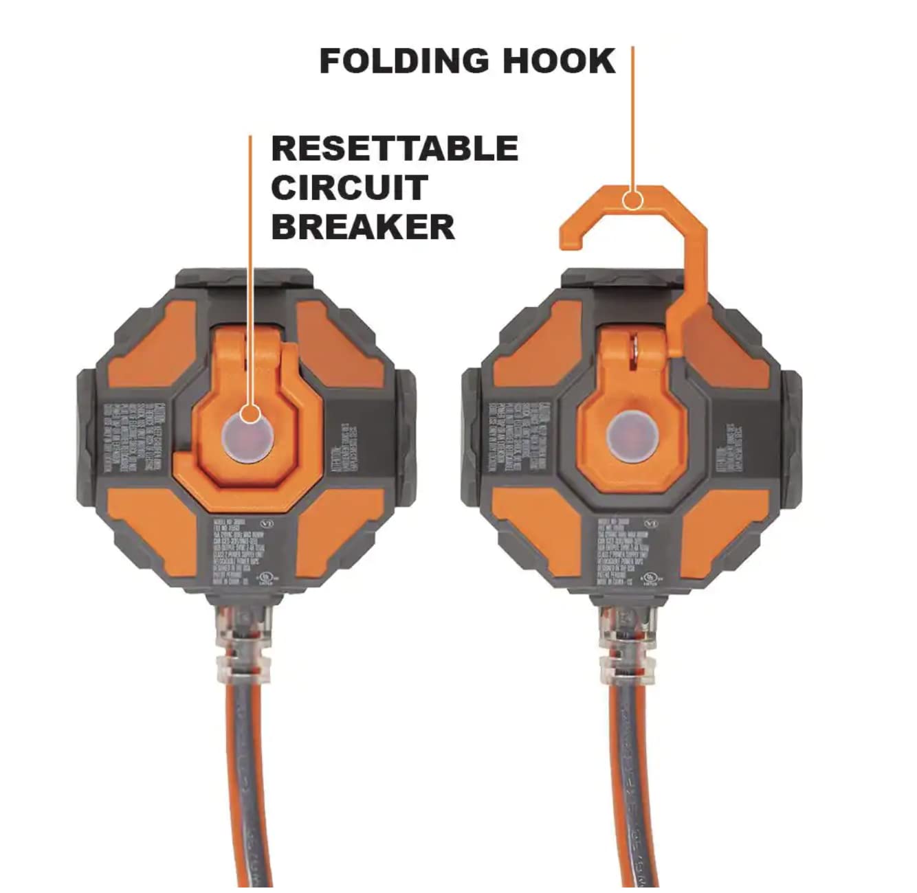 Ridgid 3 Outlet Power Ball Extension Cord Plus Usb