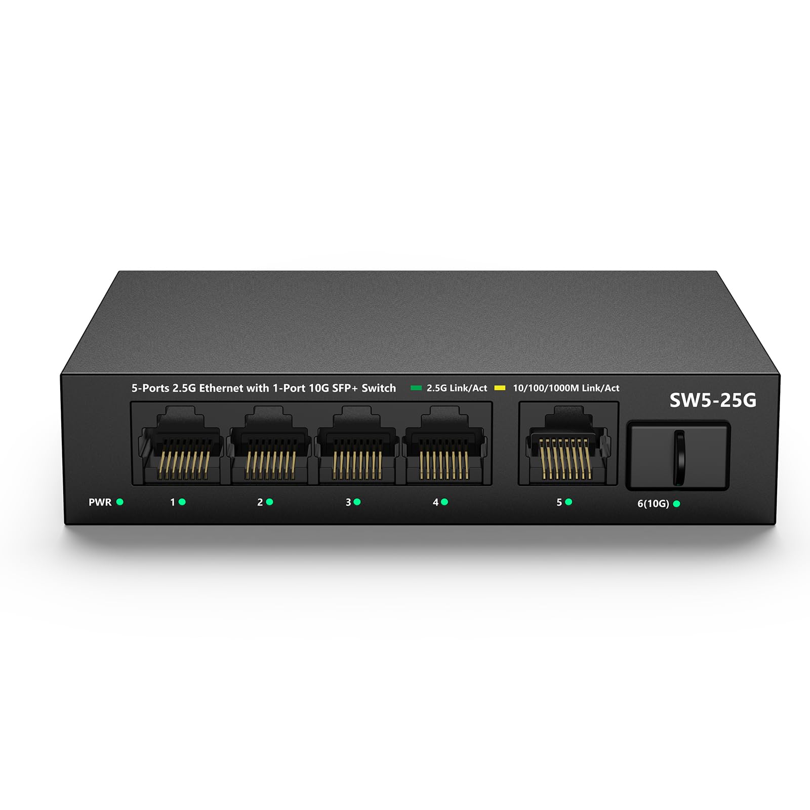 5 Port 2.5Gb Ethernet Switch Unmanaged Network Switch | 5 X 2.5 Gigabit | 1 X 10G Sfp+ | Multigig Switch Work With 10 100 1000Mb
