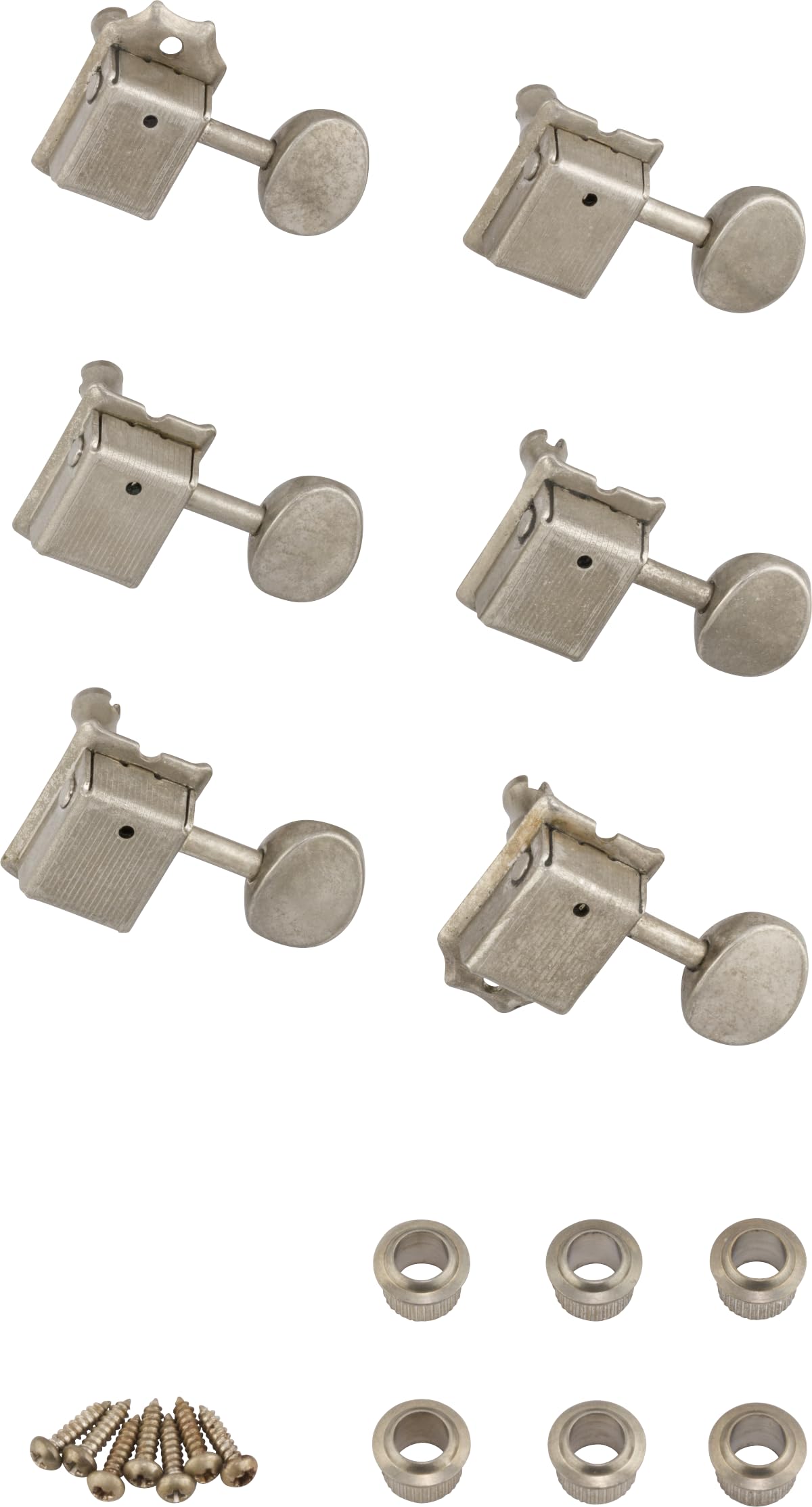 Fender Road Worn Guitar Tuning Machines Set - Road Worn Nickel