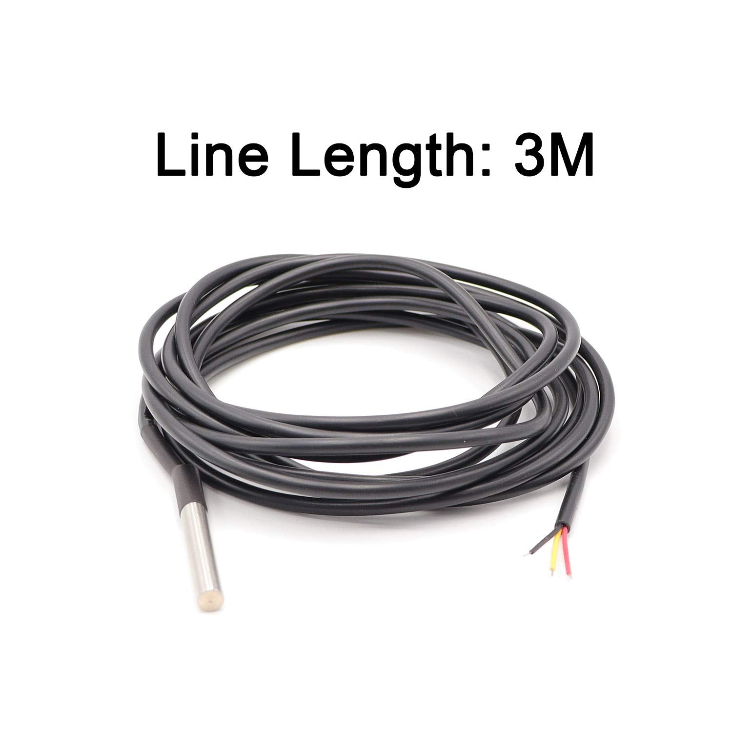 Twtade 3Pcs Ds18B20 3M Temperature Sensor Waterproof Stainless Steel Temperature Range ( 55?~ +125?) 6Mm Temperature Probe Senso