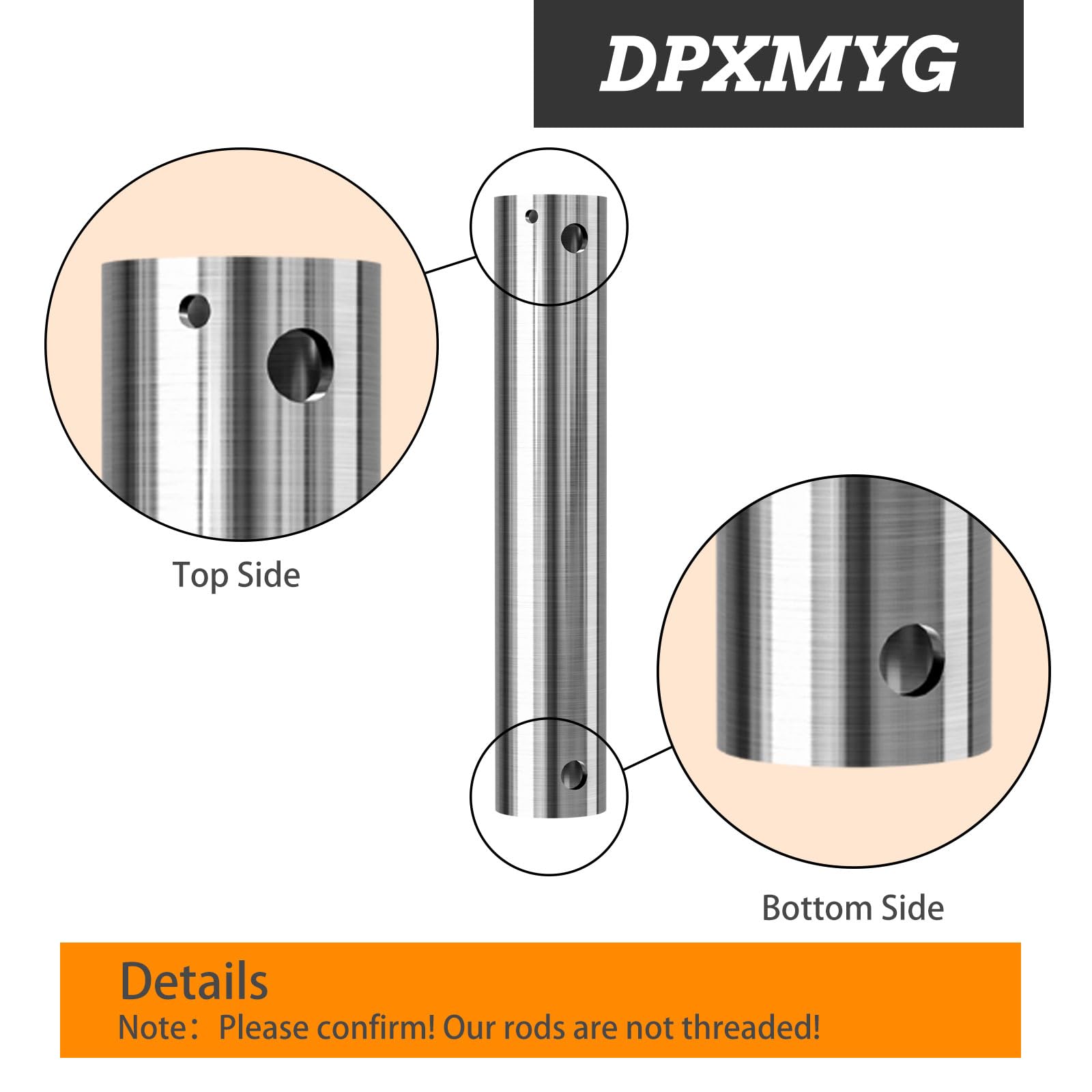 Dpxmyg 60 Inch Ceiling Fan Downrod With Extension Cord, 5 Ft Brushed Nickel Downrod For Ceiling Fan, 1 Inch Outside Diameter, Ce