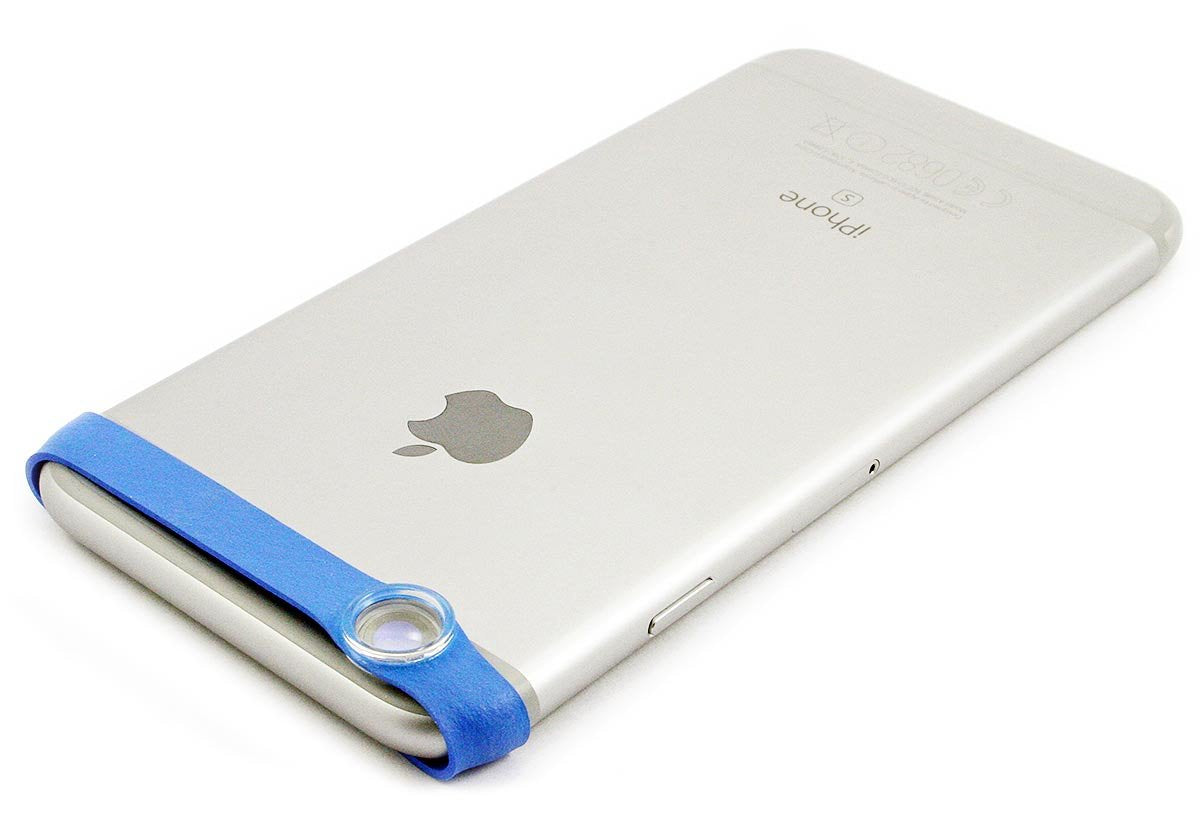 Easy-Macro 4X Magnification Lens Band for Smartphones - Blue Silicone, Fits Any Mobile Phone, Model B00BQ3ECLS