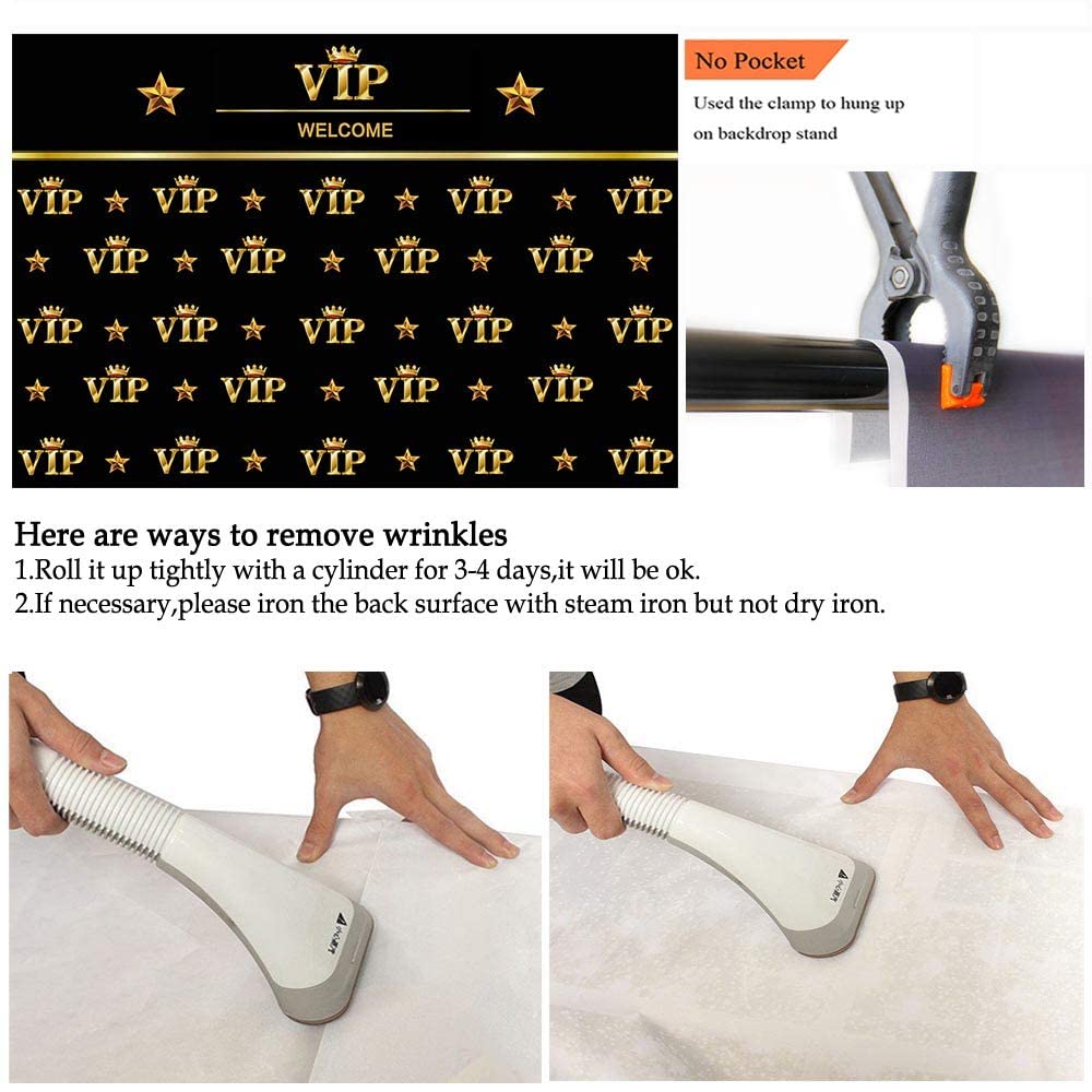 Avezano Vip Photography Backdrop Royal Crown Black Gold Baby Shower Graduation Prom Birthday Party Banner Photo Studio Backgroun