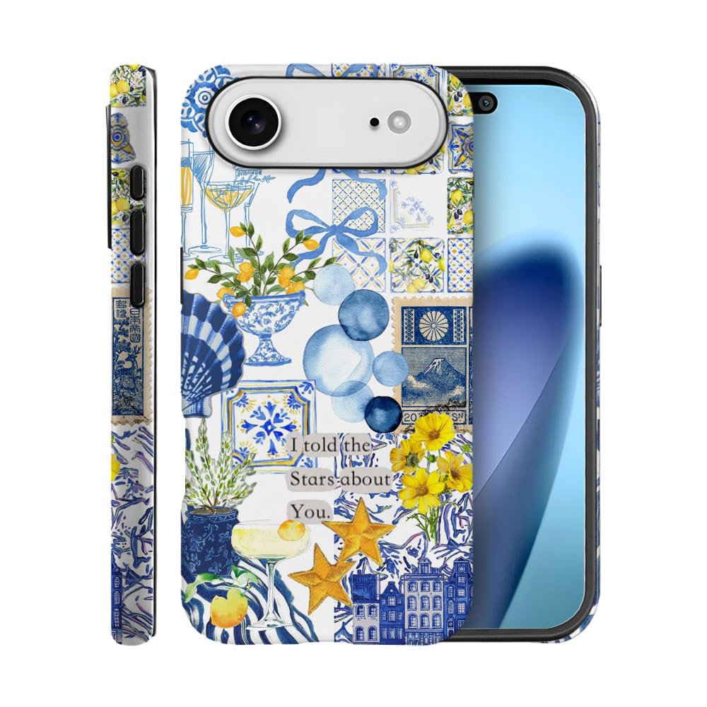 Case for iPhone 17 Air,Fits Frosted Case Design for Girl Women,Seashells Retro Patchwork Collage