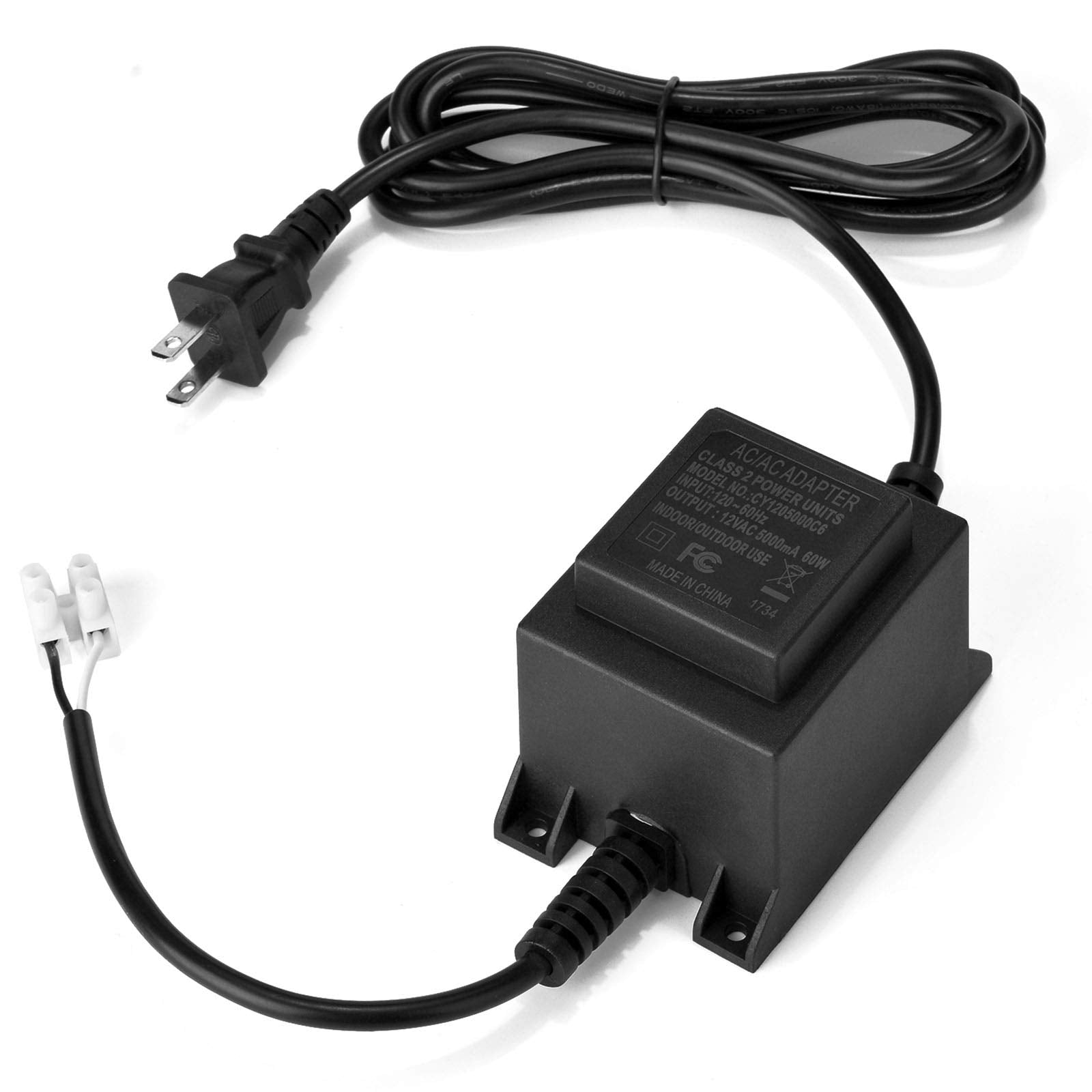 Agptek Voltage Converter Transformer 110/120V To Ac 12V/5A, 60 Watt Waterproof Power Supply Converter For Swimming Pool Light, W