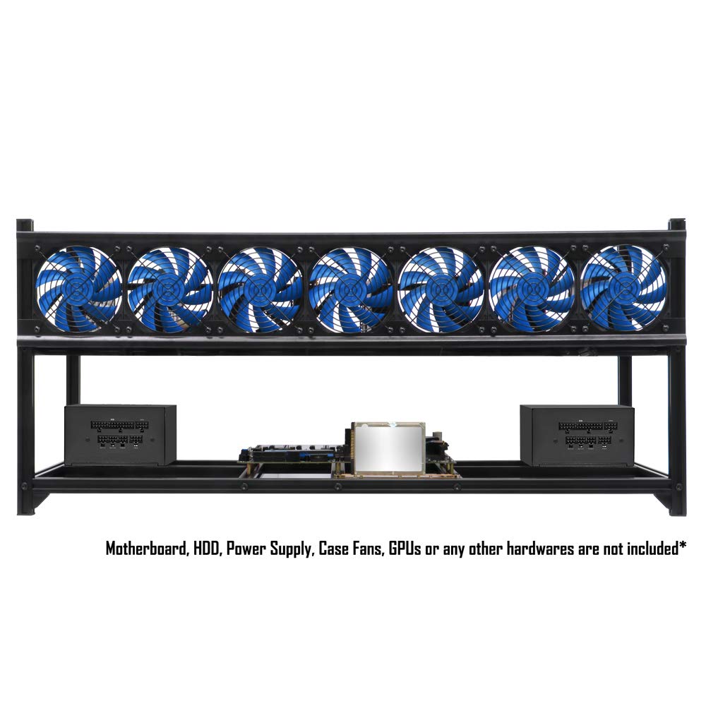 Kingwin 8 Gpu Miner Rig Case Frame   Premium Stackable Aluminum Mining Rig Enclosure For Efficient Crypto Mining, Test Bench Pc