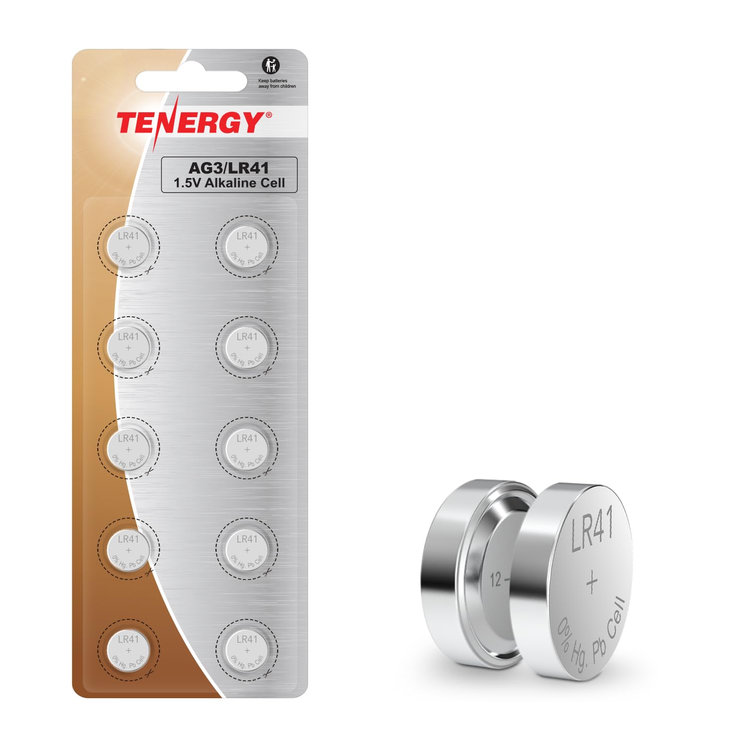 Tenergy 1.5 Volt Battery Button Cell Lr41, Ag3 Batteries Equivalent, Ideal For Thermometers, Watches, Laser Pointers, Small Toys