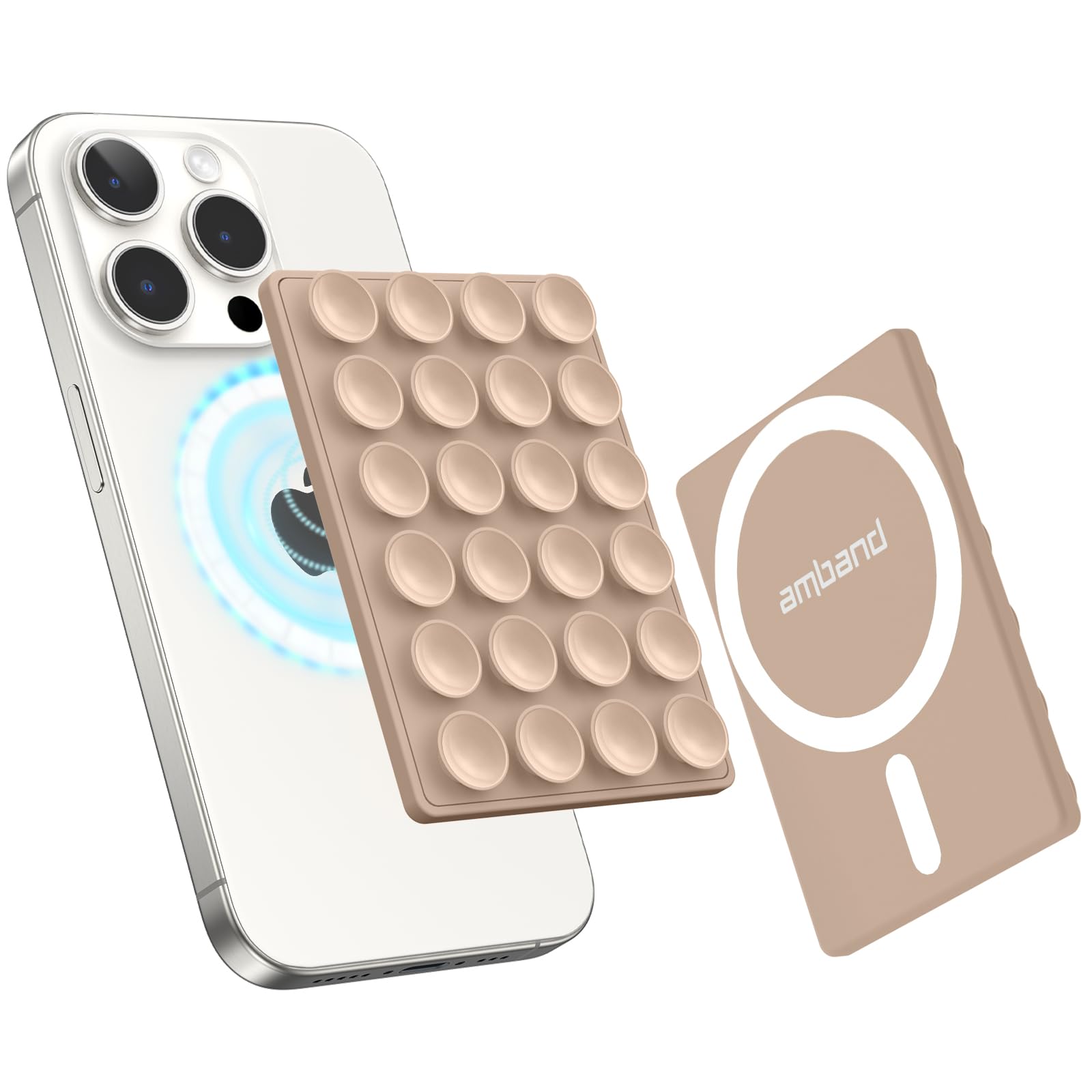 Amband Magnetic Suction Phone Mount Trendy Stocking Stuffers For Men Women Dad Mom Adults, Removable Brown Octo Cup Buddy Sticky