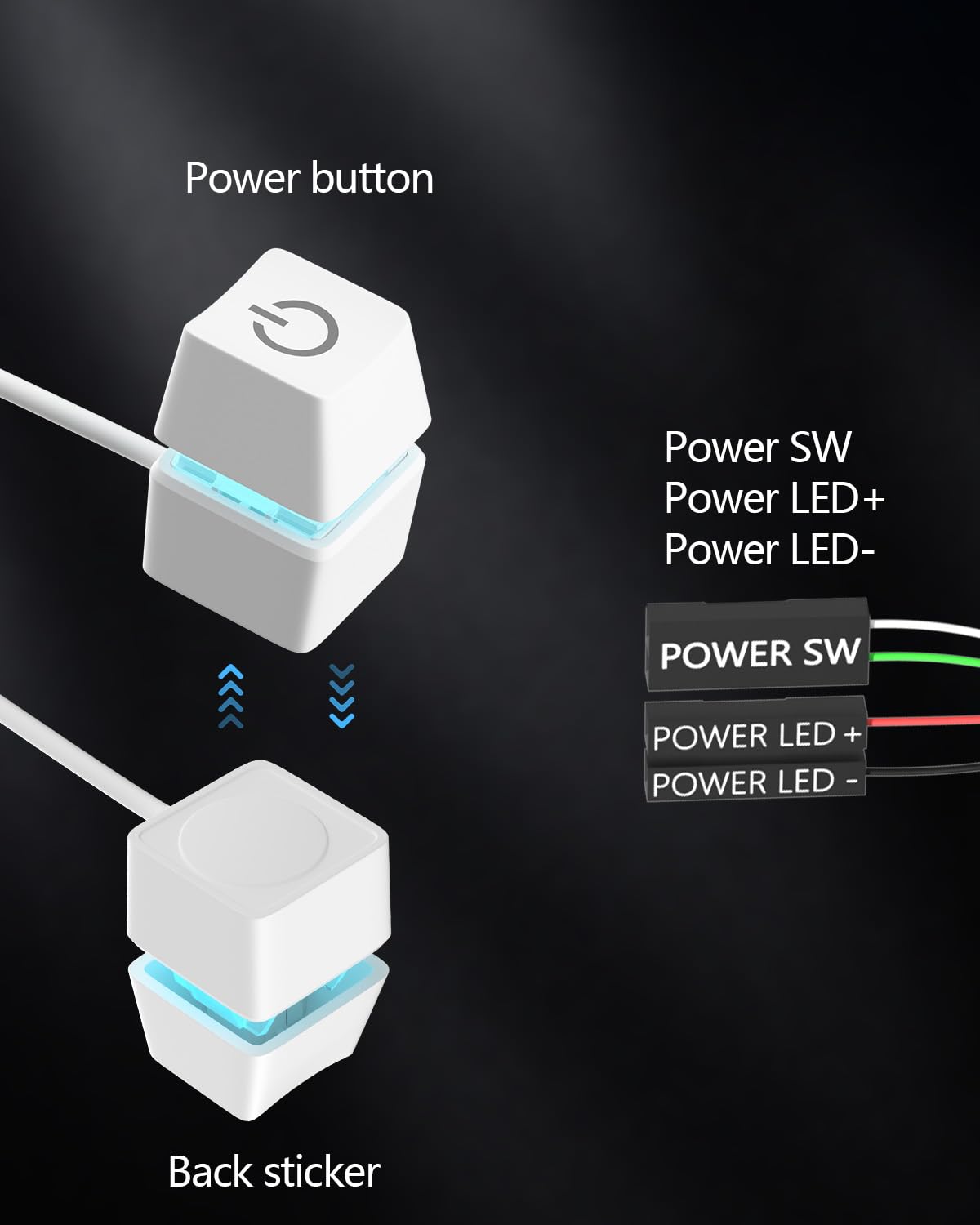 Oddtone Pc Switch Button, Desktop Computer Power Switch, Power Supply Control Adapter Cable 65 Inch External Pc Power Button Pc
