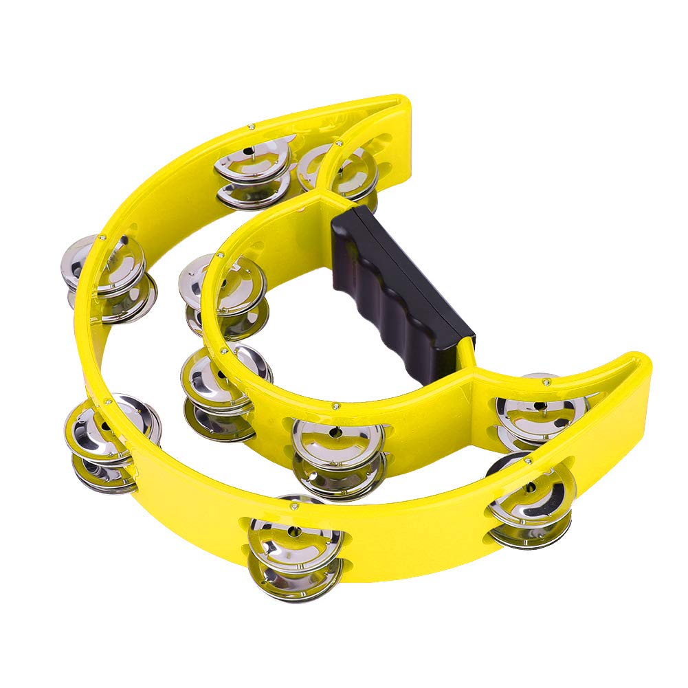 Musical Instrument Percussion Tambourine, Children Tambourine, for Beginners for Student for Family for Friends(Yellow)