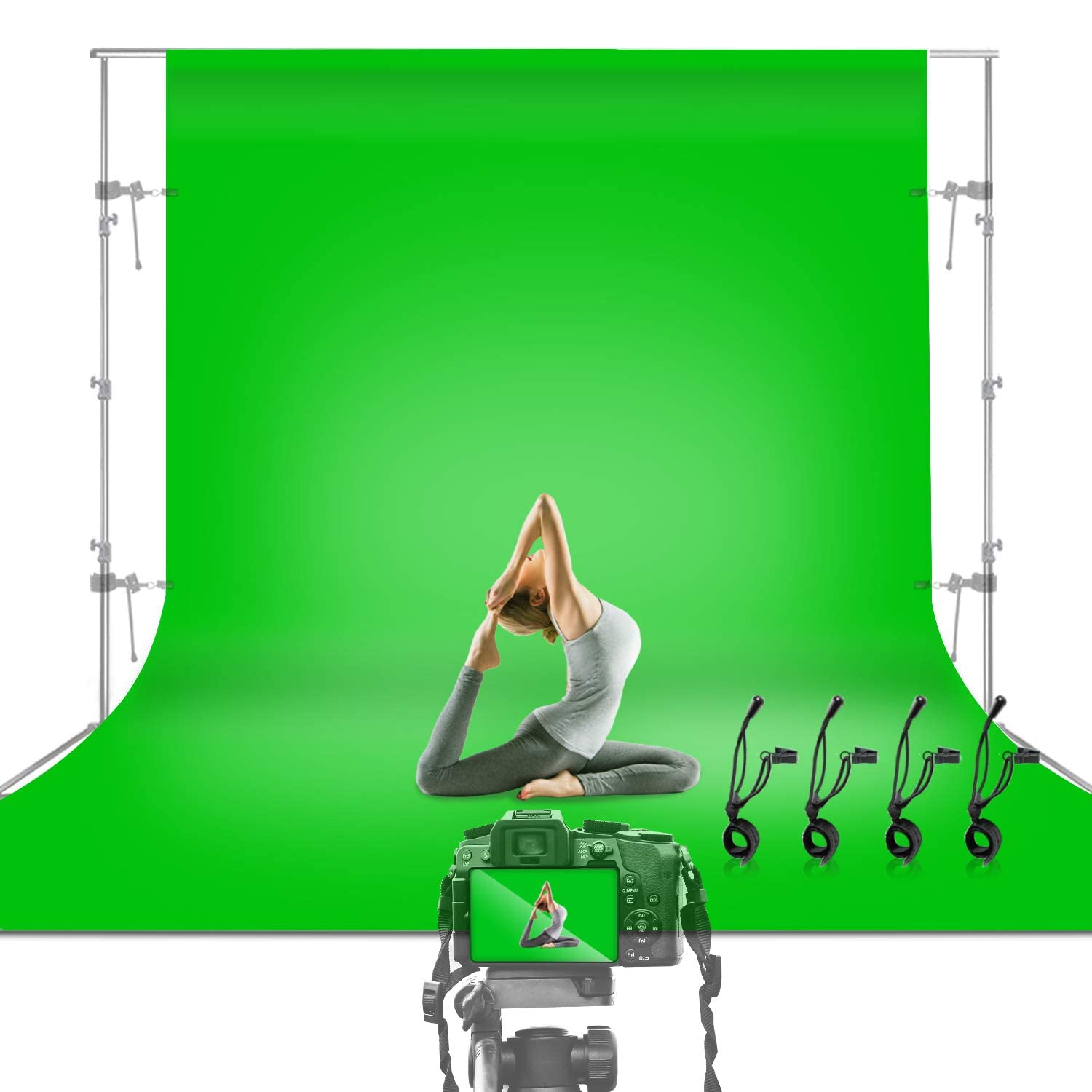 Julius Studio 10 X 12 Ft. Green Chromakey Backdrop Screen Photo Background, Premium Synthetic Fabric 150Gsm Thicker A+ Grade Mat