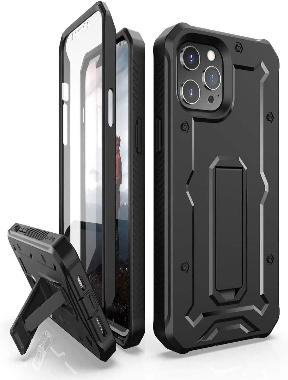 Armadillotek Vanguard Designed For Iphone 12 Pro Max Case (6.7 Inches) Military Grade Full Body Rugged With Built In Screen Prot