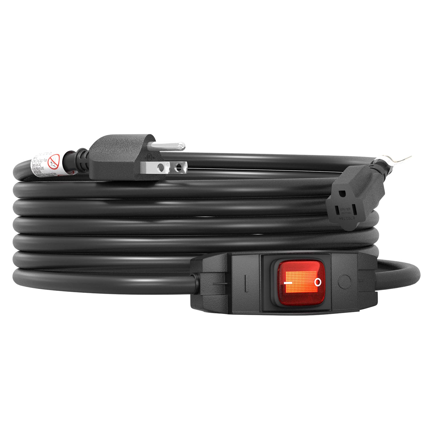 Firmerst 1875W Outdoor Extension Cord With Waterproof Switch 15 Feet