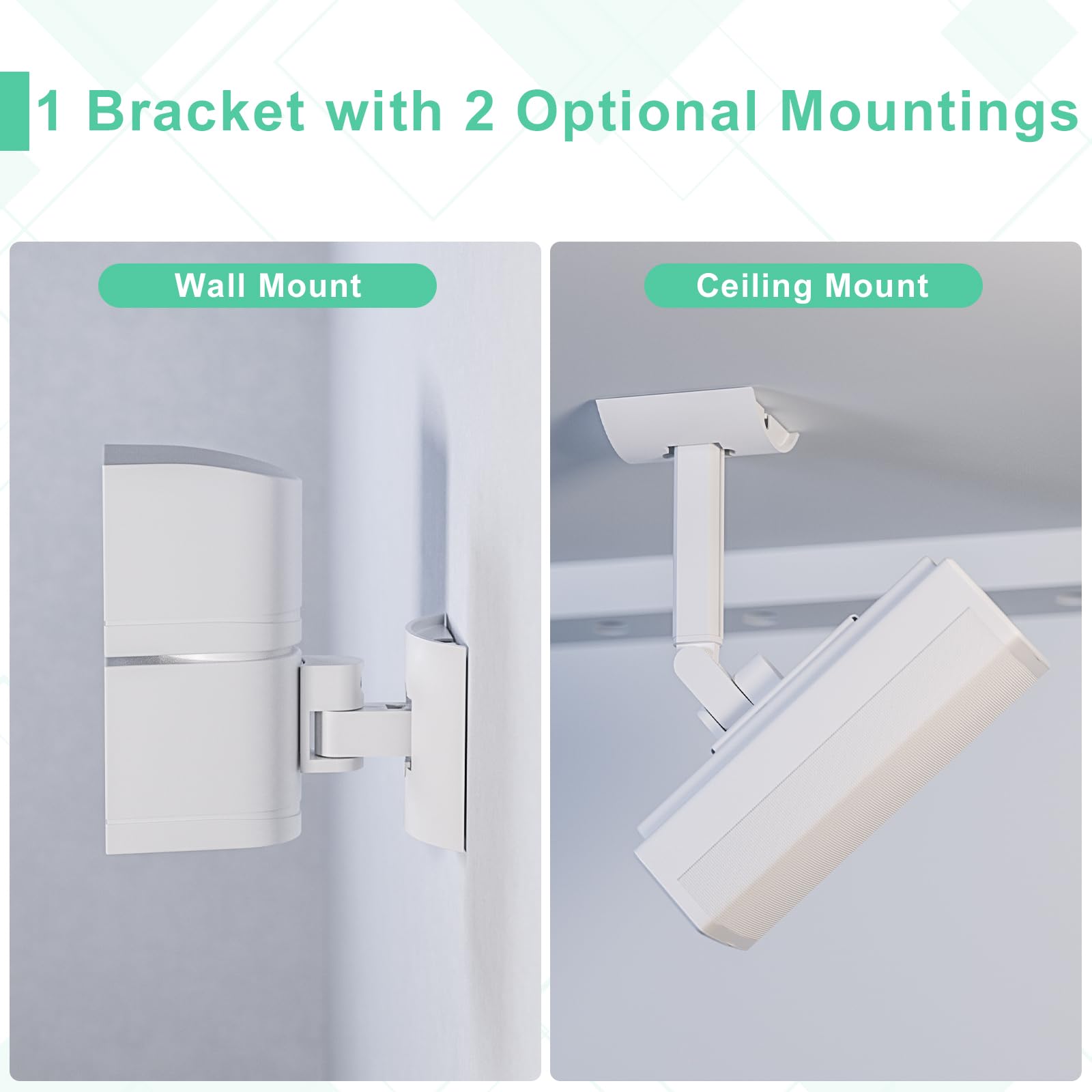 (2 Pack) Adjustable Speaker Wall Mount For Bose Speaker Mount, Ceiling & Wall Mount For Bose Ub 20, Ub 20 Series Ii, Wb 50 Ii, L