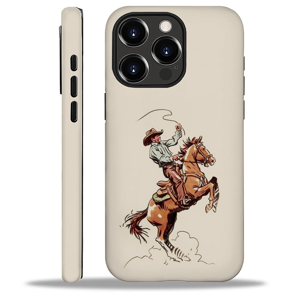 Smamz For Iphone 16 Pro Case, T2 Cowboy Horse A3 Shockproof Rugged Cover Dual Layer Soft Tpu Hard Pc Bumper Case Design For Ipho