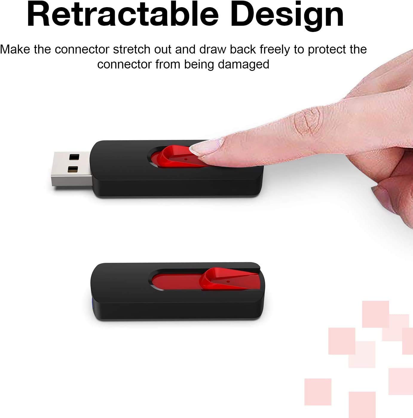Vicfun 10 Pack 512Mb Usb Flash Drives Usb 2.0 Flash Drive Slide Retractable Usb Memory Stick 512Mb,Multi Color Pack