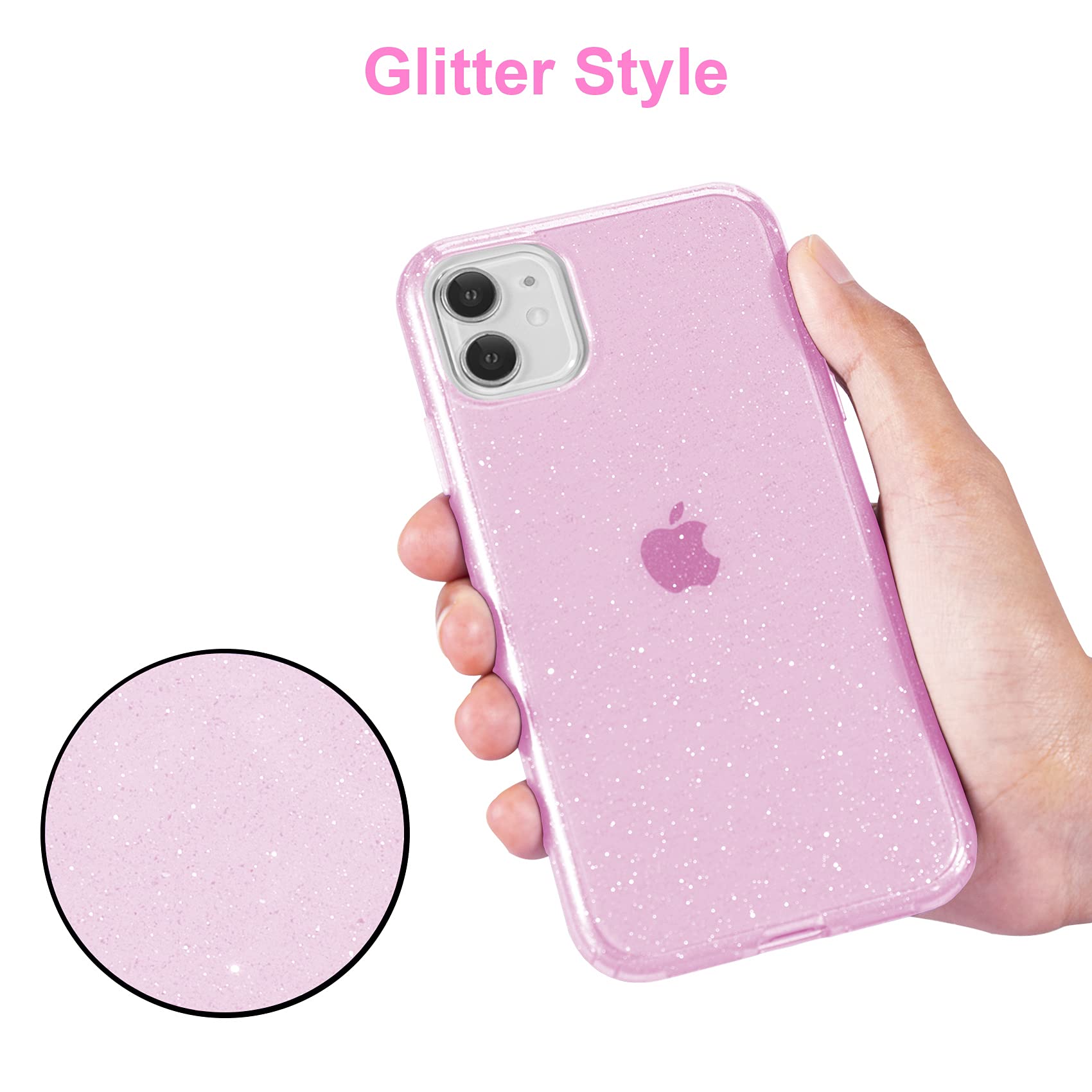 Jjgoo Compatible With Iphone 11 Case, Glitter Sparkle Bling Anti Scratch Shockproof Protective Flexible Phone Cases Cute Slim Th