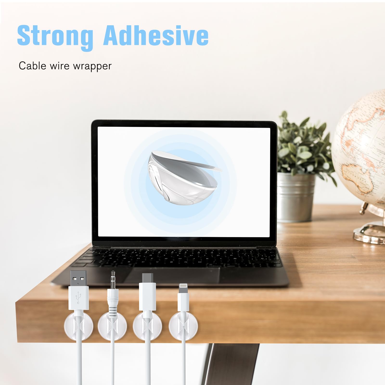 12 Pack Cable Clips, Znben Cord Organizer Holder Adhesive Cord Management Charger Wire Holder Clips For Desk, Home, Office, Car,