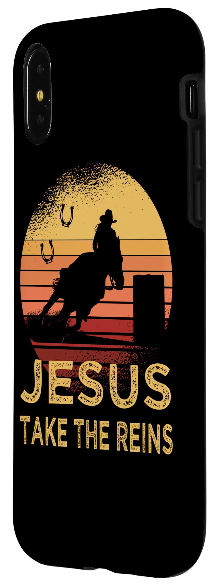Iphone X/Xs Vintage Retro Horse Barrel Racing Jesus Take The Reins Rodeo Case