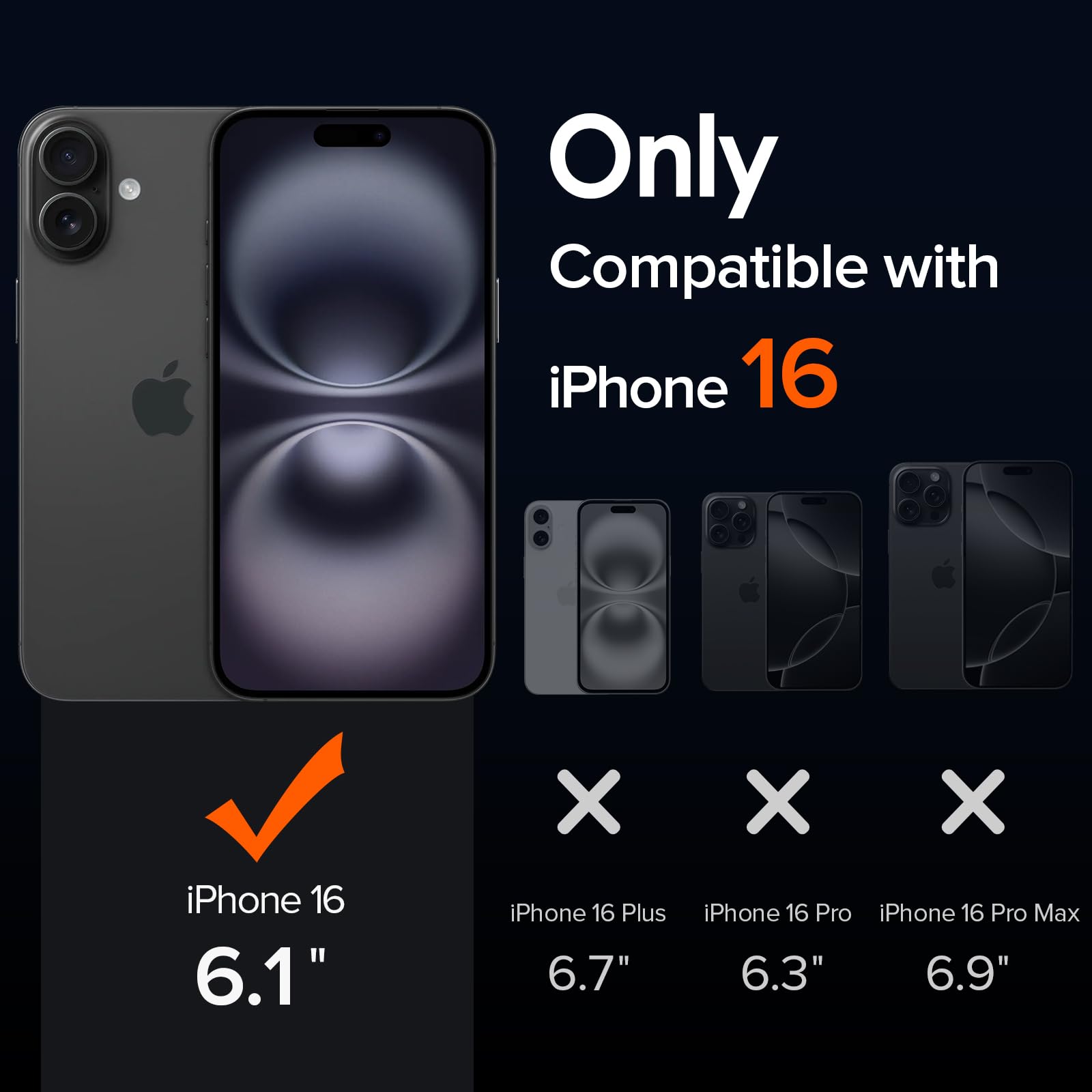 Ivoler 3-In-1 Clear Case Designed For Iphone 16 6.1 2024 With 2 Pack Tempered Glass Screen Protector Military Shockproof Protect