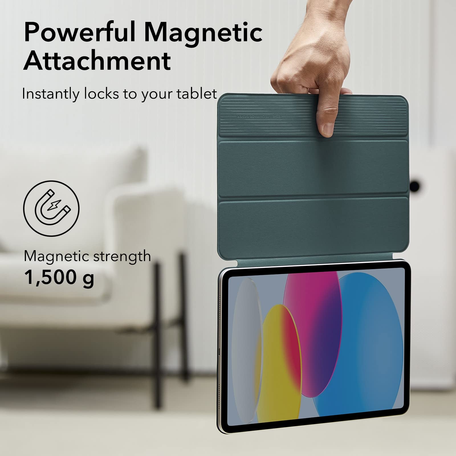 Esr For Ipad(A16) 11Th/10Th Generation Case(2025/2022,10.9 Inch), Convenient Magnetic Attachment, Two-Way Trifold Stand, Lightwe
