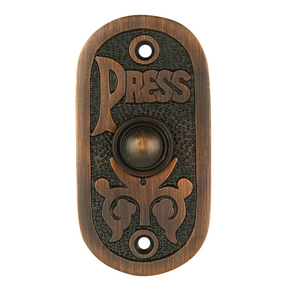 A29 Wired Doorbell Button Chime, Push Button In Oil Rubbed Bronze Doorbell Chime Finish, Vintage Door Bell Button Design, Easy I
