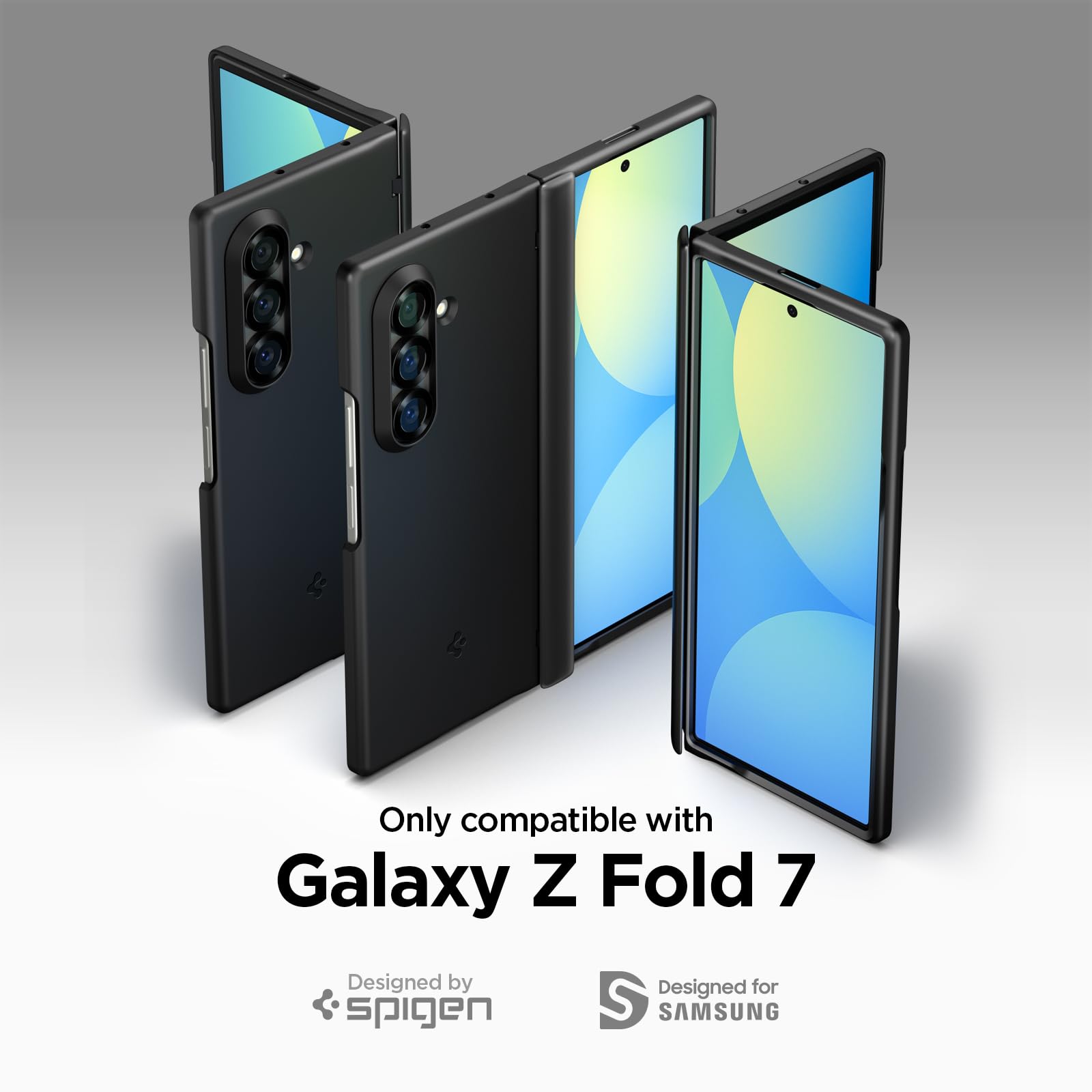 Spigen For Galaxy Z Fold 7 Case, Airfit Pro Magfit [Hinge Protection] [Qi2.1 Certified/Magnet For Galaxy] - Black