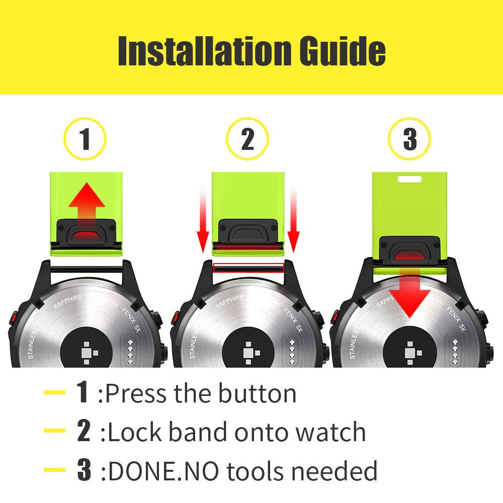 Ancool For Fenix 5/Fenix 6/Fenix 7 Band 22Mm Silicone Watch Band For Fenix 5 Plus/Fenix 6 Pro/Fenix 7 Pro/Forerunner 935(Green)
