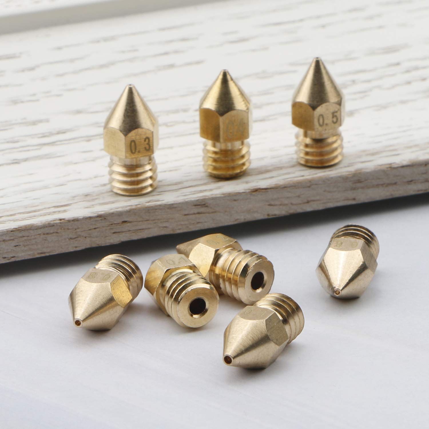 Ellbest 16Pcs Mk8 Extruder Head 3D Printer Nozzles 0.1Mm, 0.2Mm, 0.3Mm, 0.4Mm, 0.5Mm, 0.6Mm, 0.8Mm, 1.0Mm