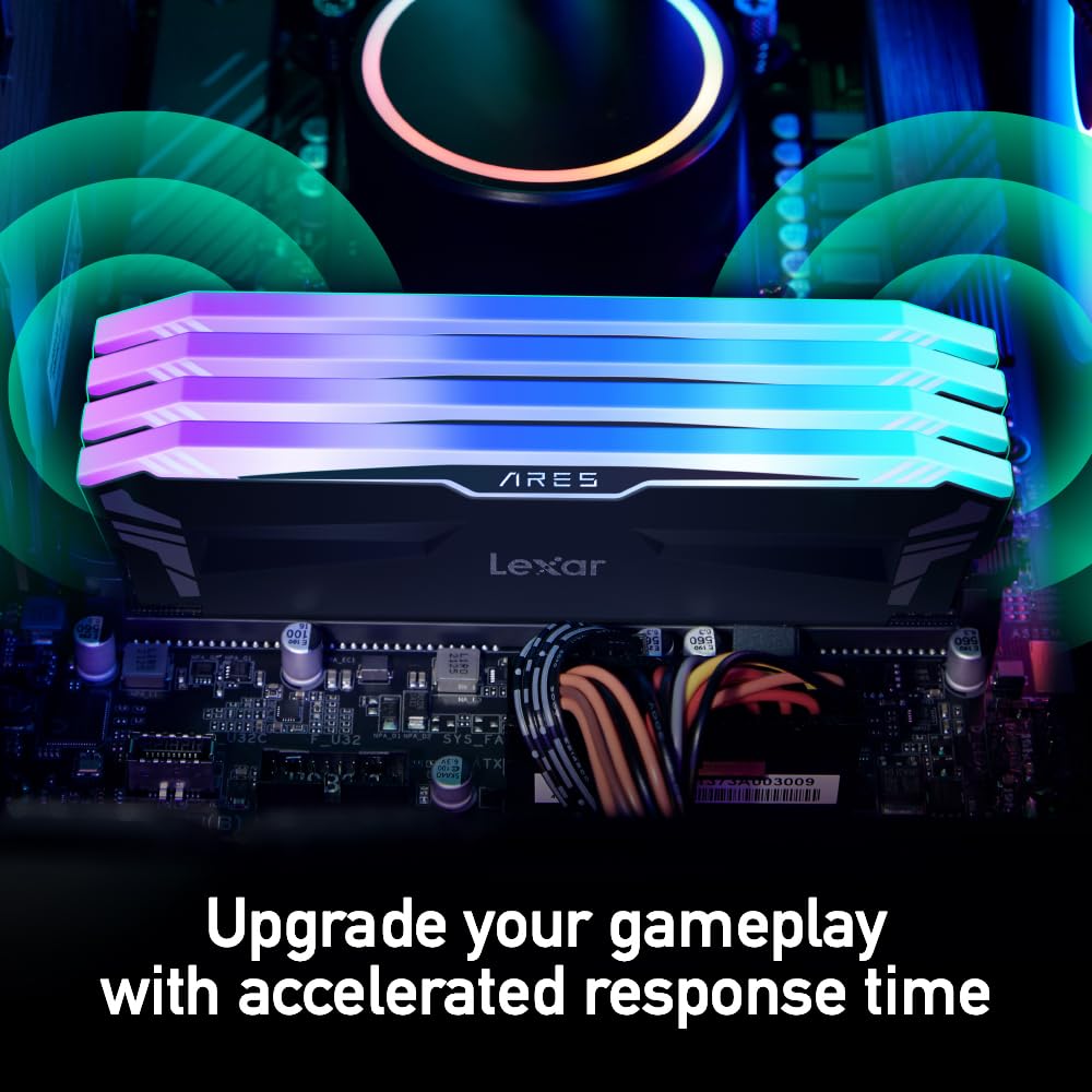 Lexar 32Gb (2X16Gb) Ares Rgb Ddr4 Ram 3600Mt/S Cl18 1.35V Desktop Memory, Compatible With Intel Xmp 2.0 And Amd Ryzen, Black (Ld