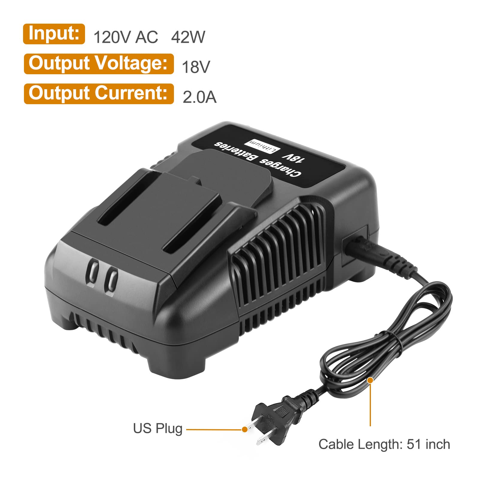 Advtronics 18V R86092 Fast Charger For Ridgid 18V Battery R840083 R840085 R840086 R840087 Ac840085 Ac840086 Ac840087P Ac840089