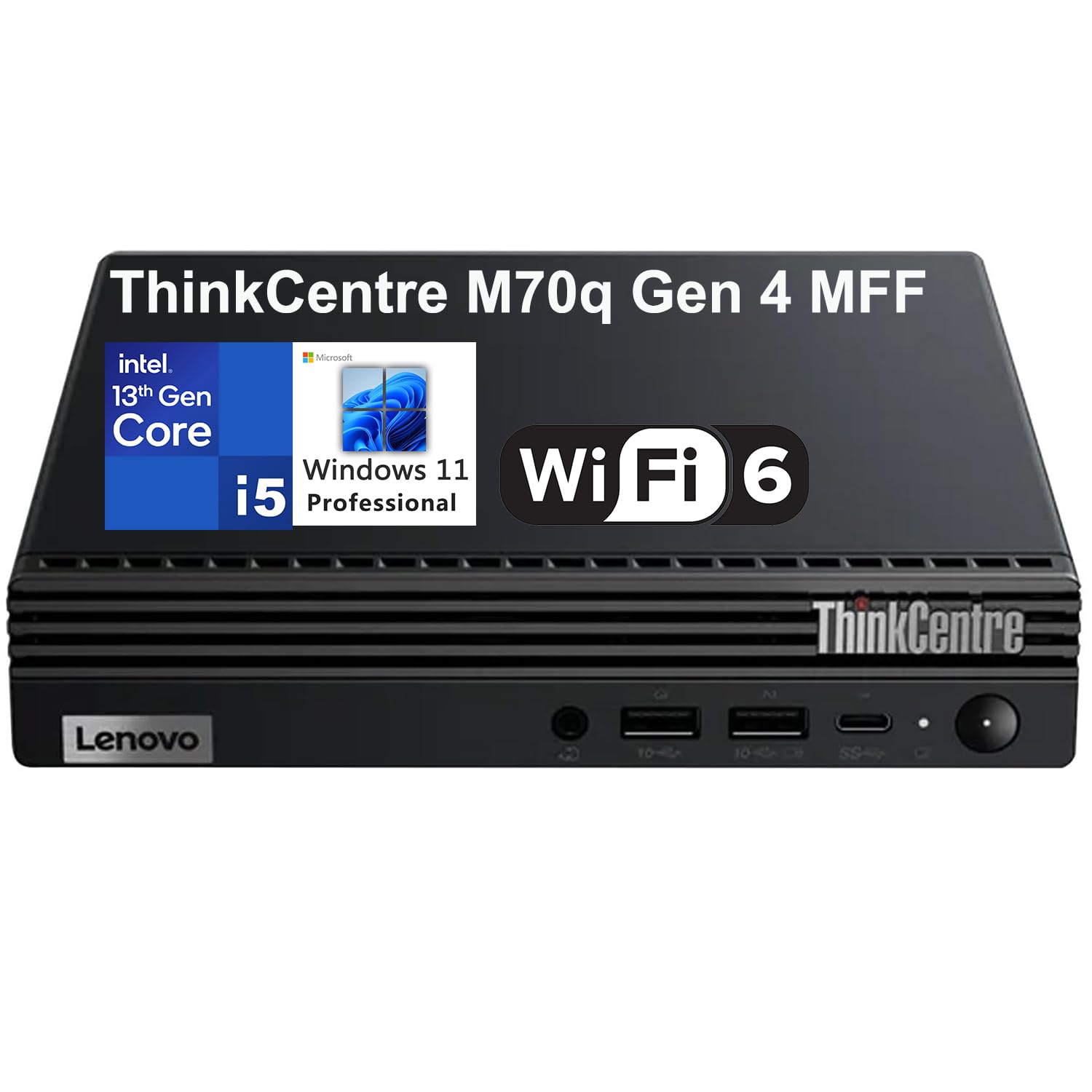 Lenovo ThinkCentre M70q Gen 4 MFF Tiny 1L Mini Business Desktop Computer, 13th Gen Intel 10-Core i5-13400T (Beat i7-12700T), 32G