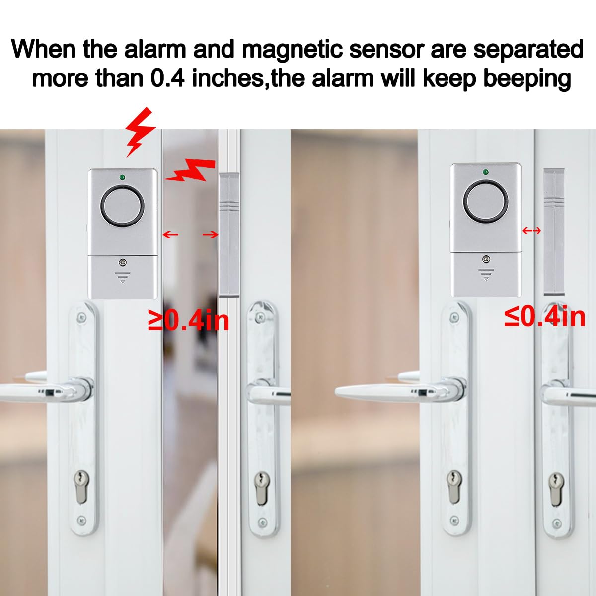 Rinetiy Window Alarm Sensor 12 Pack, 120 DB Door Alarms for Home Security, Kids Safety, Model WW9pack, Size 3*1.5*0.63