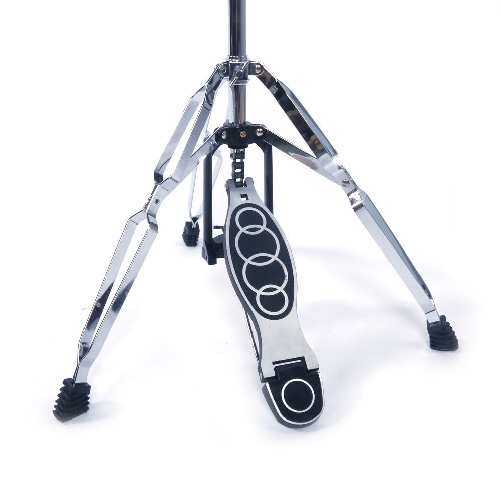 COOBL Professional Foldable Hi-Hat Stand, Alloy Steel, Silver, Control Style with Pedal, Cymbals Not Included