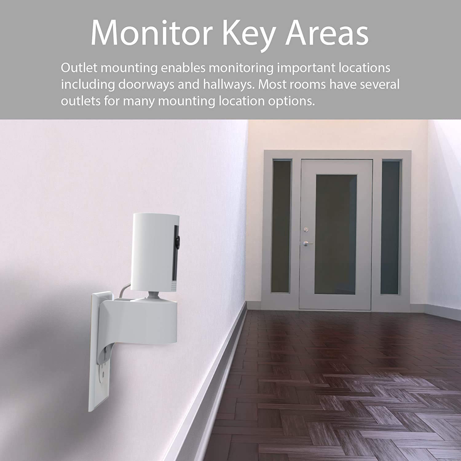 Outlet Mount For Ring Indoor Cam (2Nd Gen And 1Nd Gen), 1 Pack Plug In Wall Mount Stand With Power Plug, 360 Degree Swivel And Space Saving Design (Ring Camera Are Not Included)