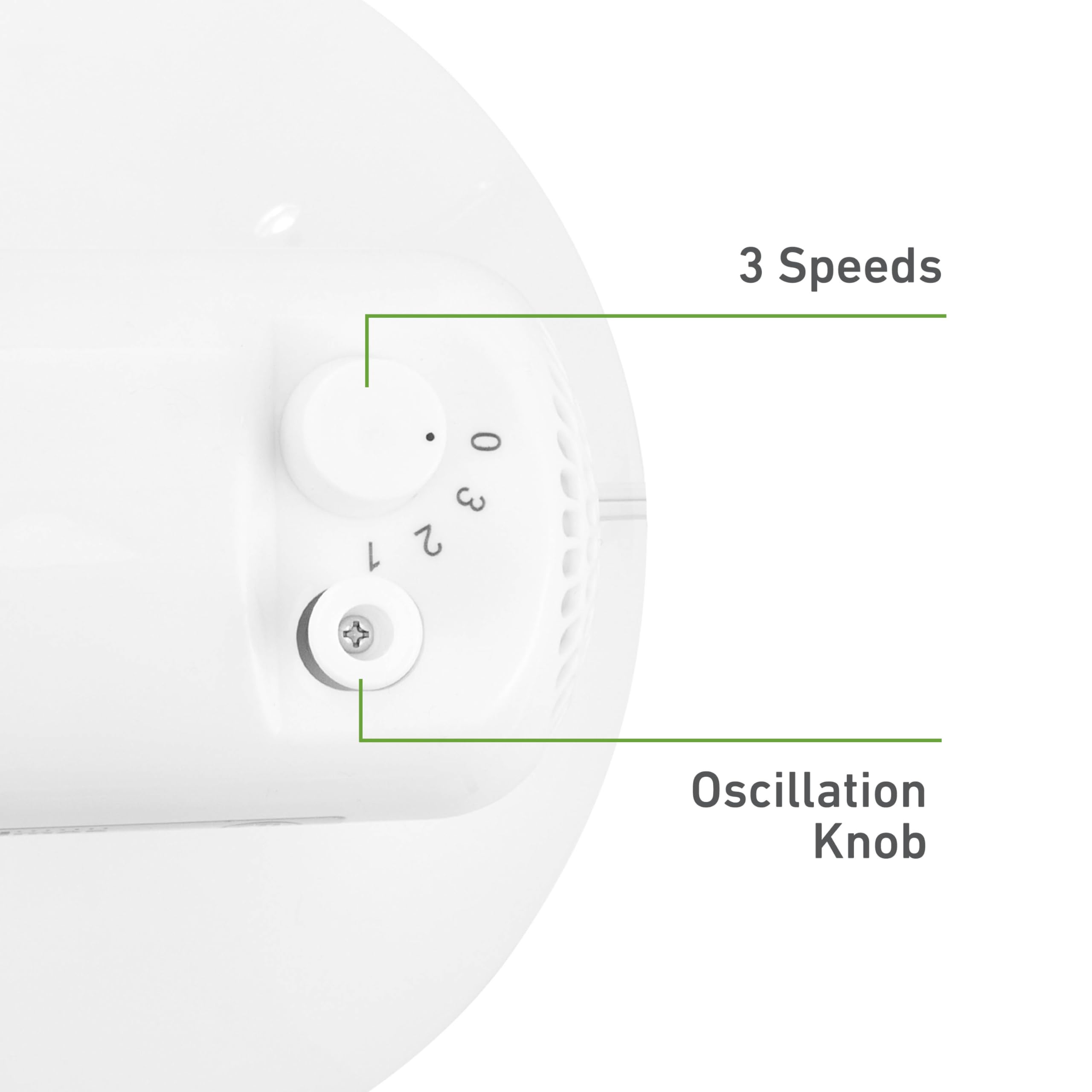 Holmes 12'' Table Fan, 75 Oscillation, 3 Speeds, 15 Adjustable Head Tilt, Ideal For Home, Bedroom Or Office, White