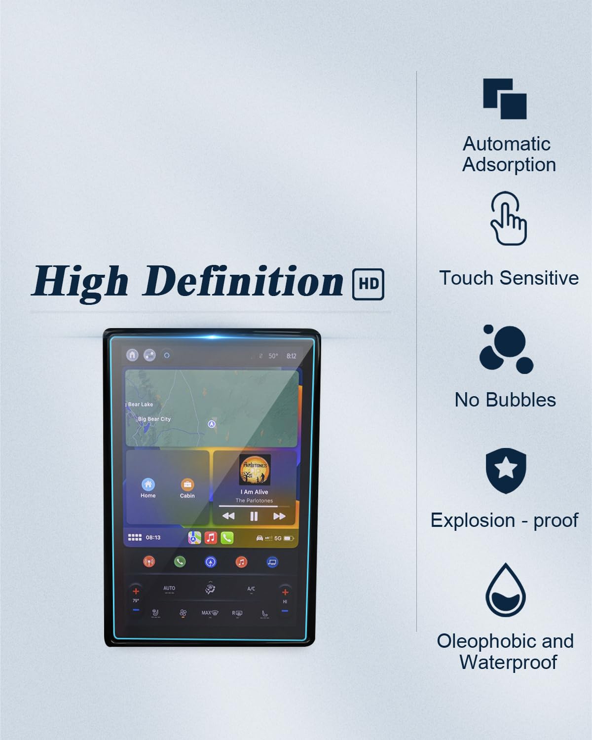 Bibibo For 2024 Ford Ranger Screen Protector For 2024 Ford Ranger Lariat/ Raptor 12'Navigation Display, Scratch Resistant 2023 Ranger Screen Protector 12 Inch Radio Screen Protective Film,For Ford