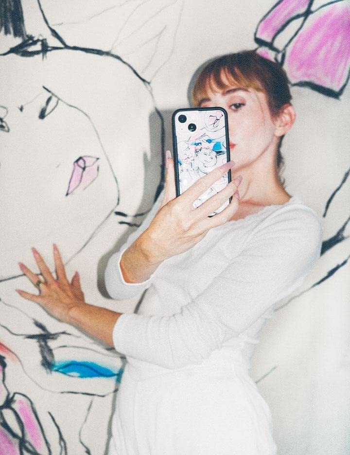 Wildflower Cases - Natalie Krim Case, Compatible With Apple Iphone 14 Plus | Artistic, Horse Girl, Trendy, Cute, White - Protect