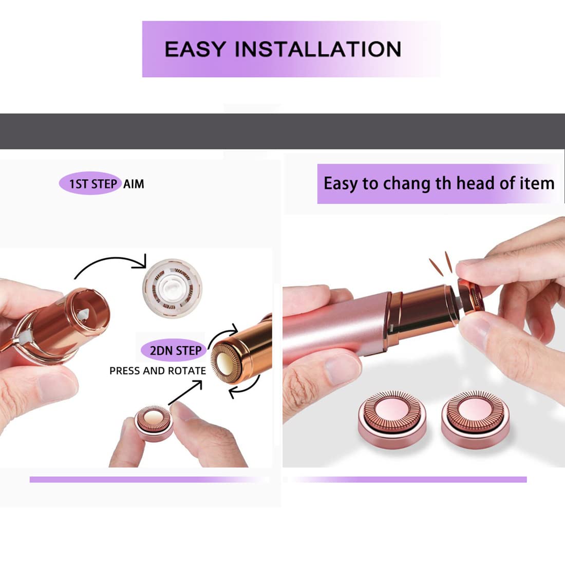 Facial Hair Remover Replacement Heads Gen 1 For Finishing Touch Flawless Facial Hair Removal,Effective Compatible With Flawless