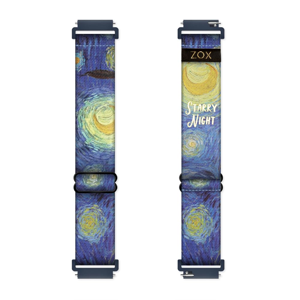Zox Android Smart Watch Band - Starry Night | Soft, Adjustable Elastic Band With Motivational Affirmations And Beautiful Artwork