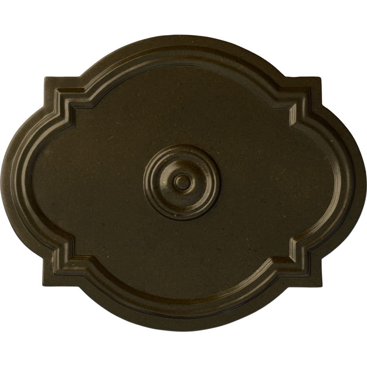 Ekena Millwork Cm21Waggs Waltz Ceiling Medallion, 21 1/4''W X 17 3/8''H X 1''P, Hand Painted Green Gold