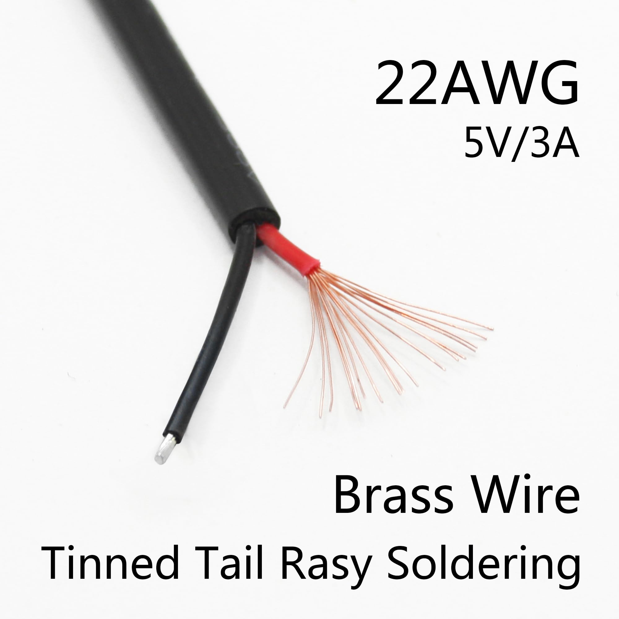 2Pcs Short Usb 2.0 Male 2 Pin Bare Wire 30Cm/11.8In, Usb A 5V/3A Pigtail Open End Power Cable,For Usb Equipment Installed Or Rep