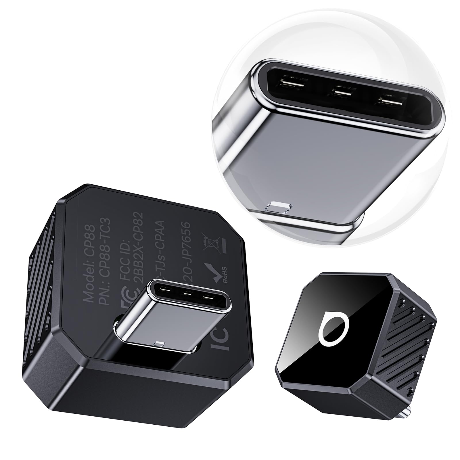 OTTOCAST Mini 3.0 Black 2-in-1 Wireless CarPlay & Android Auto Adapter - Plug & Play for iPhone/Android, Dual-Phone Memory, Dual