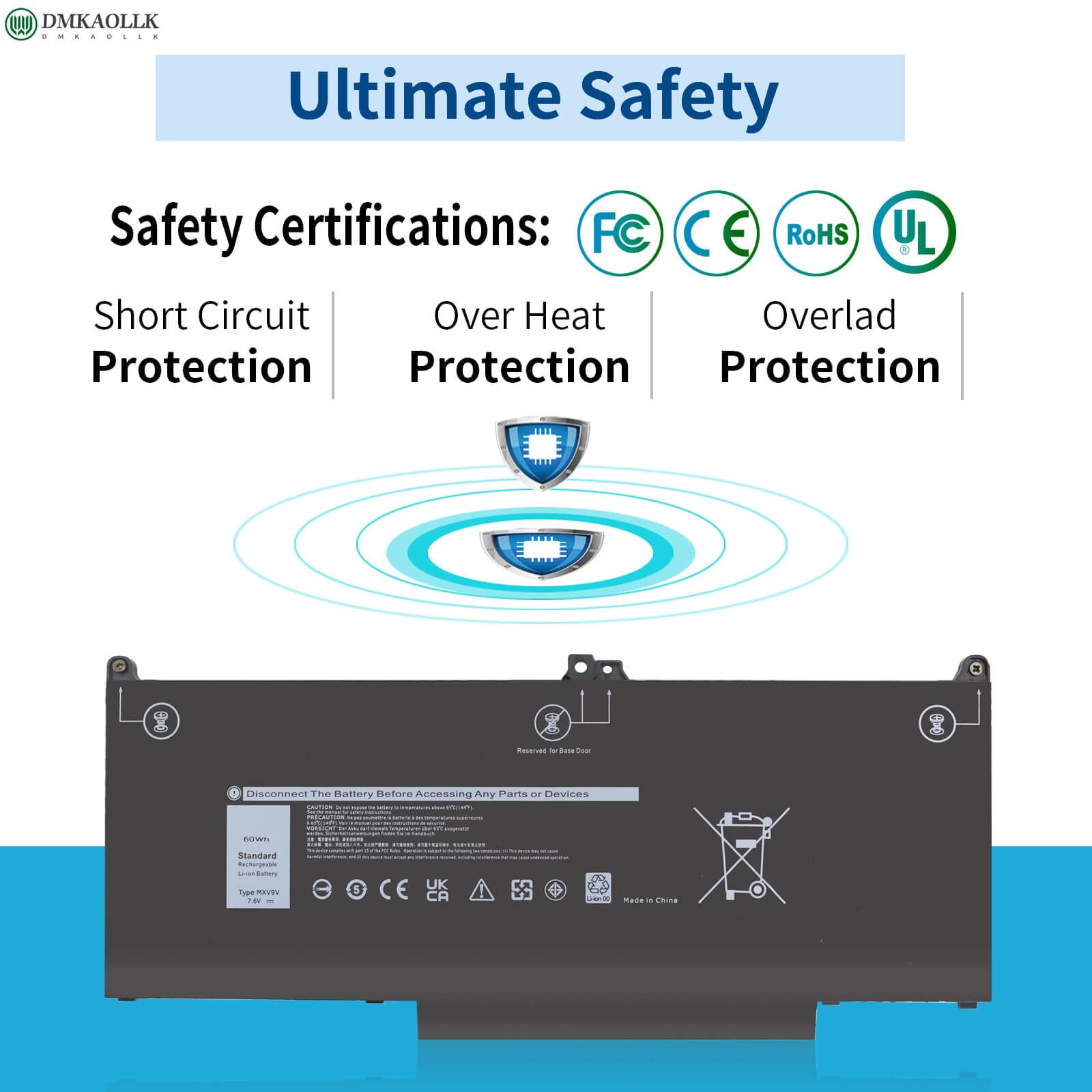 Mxv9V Battery For Dell Latitude 5300 5310 7300 7400 E5300 E5310 E7300 E7400 Series, Latitude 5300 5310 2 In 1,For Dell Inspiron