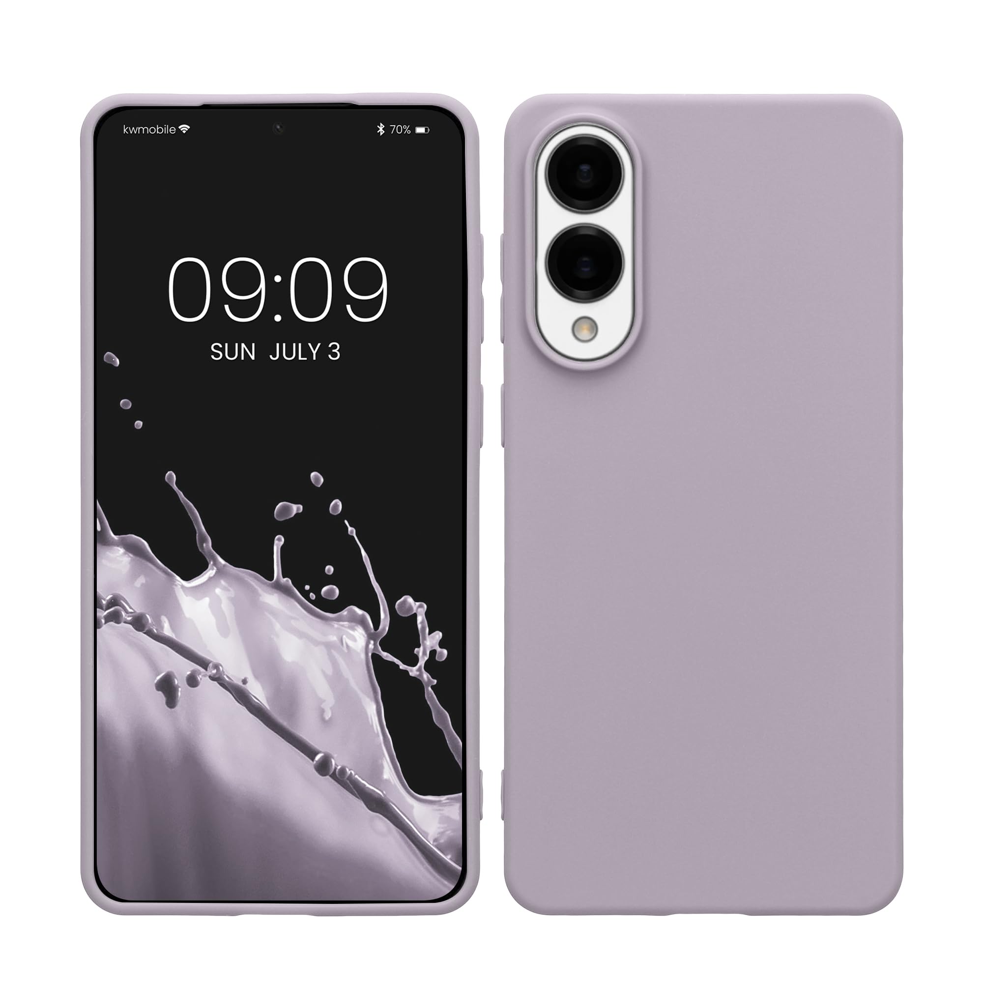kwmobile Case Compatible with Samsung Galaxy S25 Edge Case - Soft Slim Protective TPU Silicone Cover - Lavender