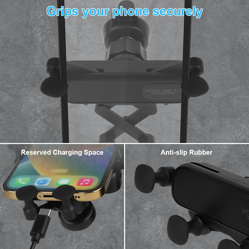 Axfee Phone Mount Holder For Car Vent, Upgrade Gravity Car Phone Holder Mount, Never Blocking Air Vent Clip Cell Phone Holder, C