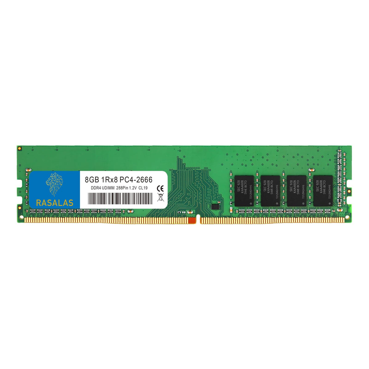 Rasalas 8Gb Ddr4 2666Mhz (Ddr4-2666) Pc4-21300 ((Pc4-2666V) Non-Ecc Unbuffered 1.2V Cl19 1Rx8 Single Rank 288 Pin Desktop Ram Upgrade
