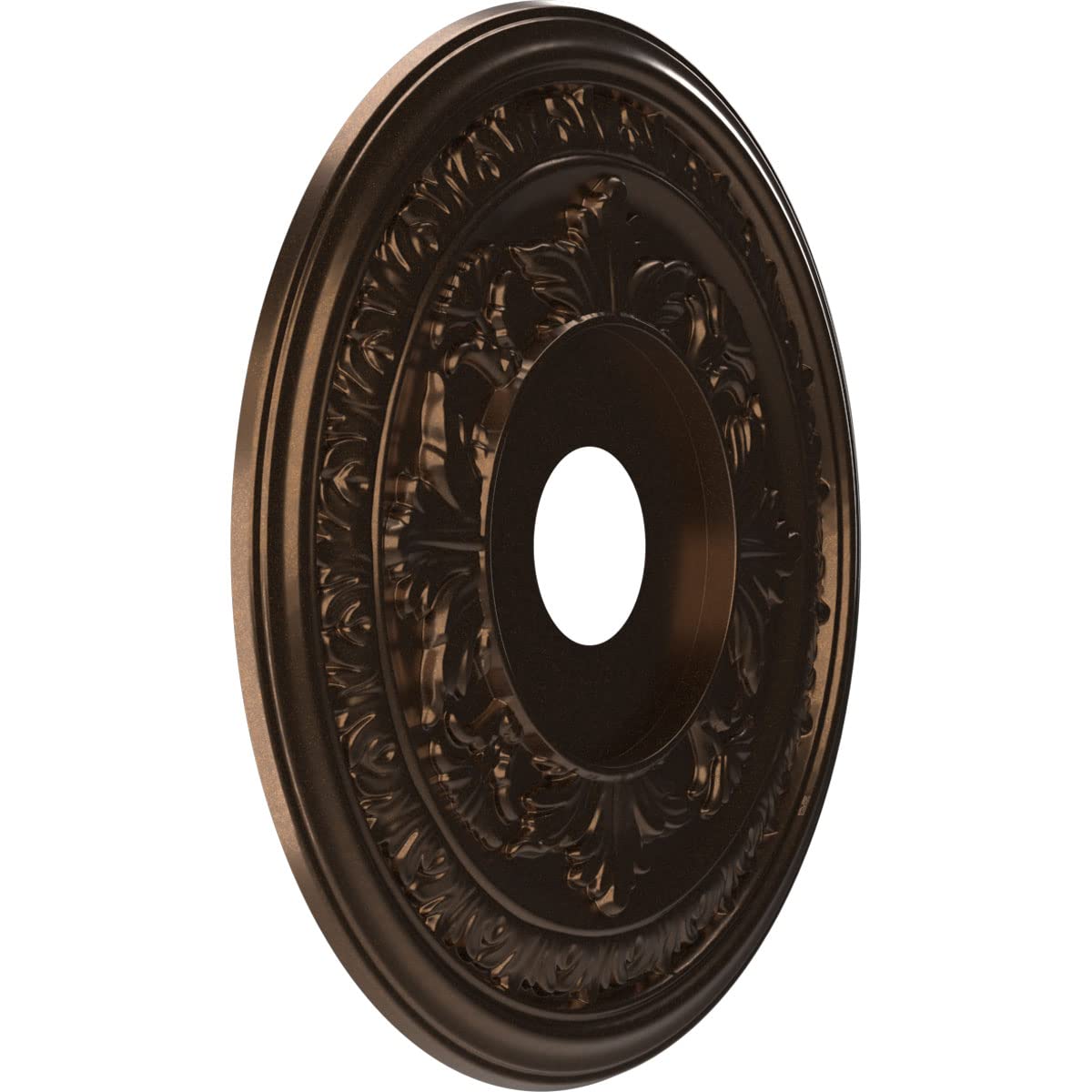 Ekena Millwork Cmp19Bacab Baltimore Thermoformed Pvc Ceiling Medallion (Fits Canopies Up To 7 3/4), 19Od X 3 1/2Id X 1P, Metalli