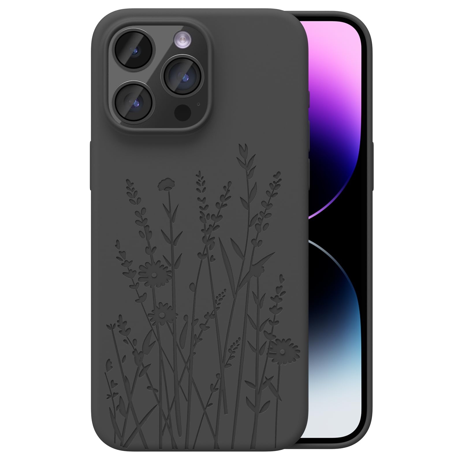 Oaoa Magnetic Case Compatible With Iphone 15 Pro Max Case 6.7Inch,Soft Liquid Silicone Engraved Case Compatible With Magsafe Wit