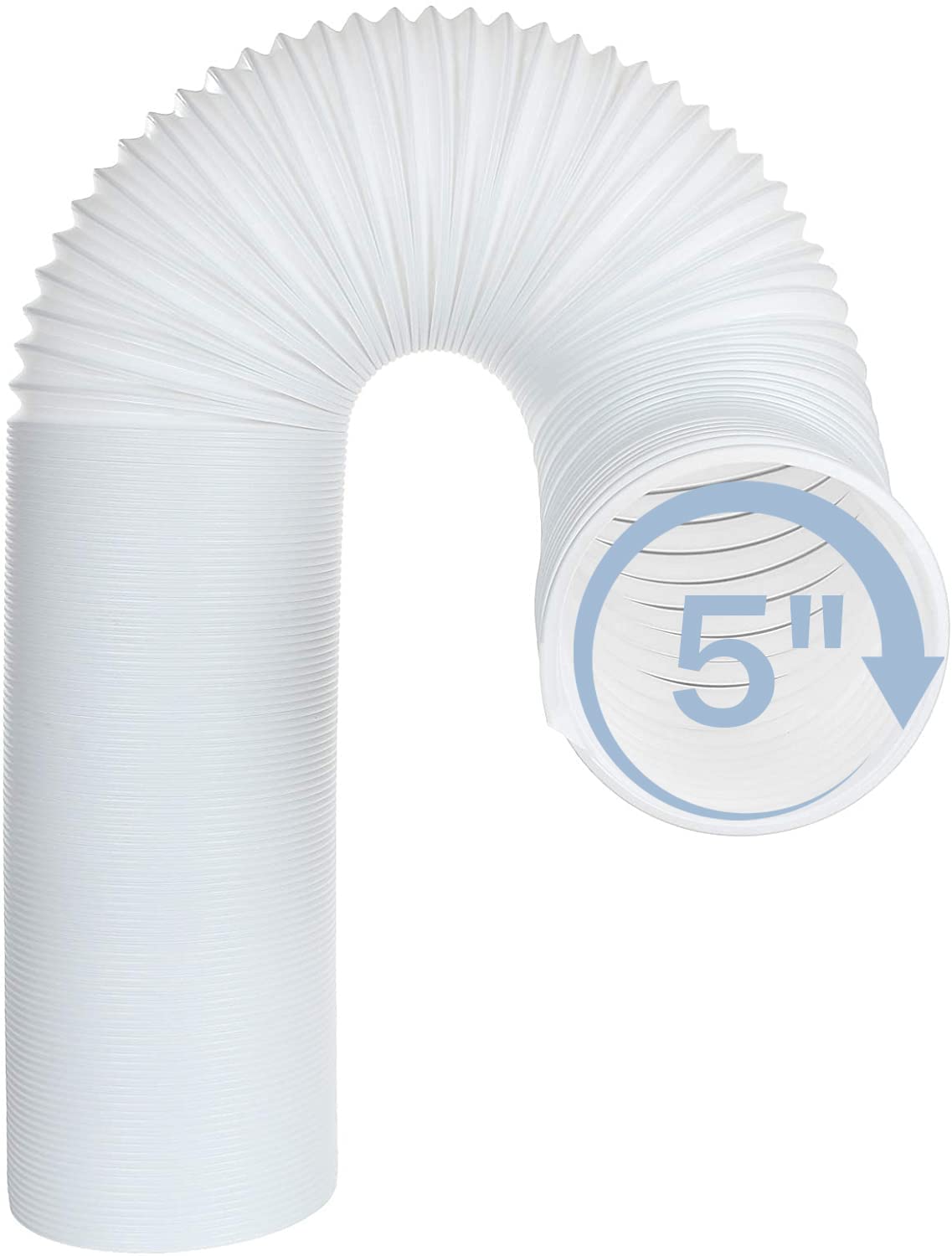 Portable Air Conditioner Universal Exhaust Hose 5 Inch Diameter 59'' Long Clockwise Thread Room Airconditioner Ac Vent Replaceme